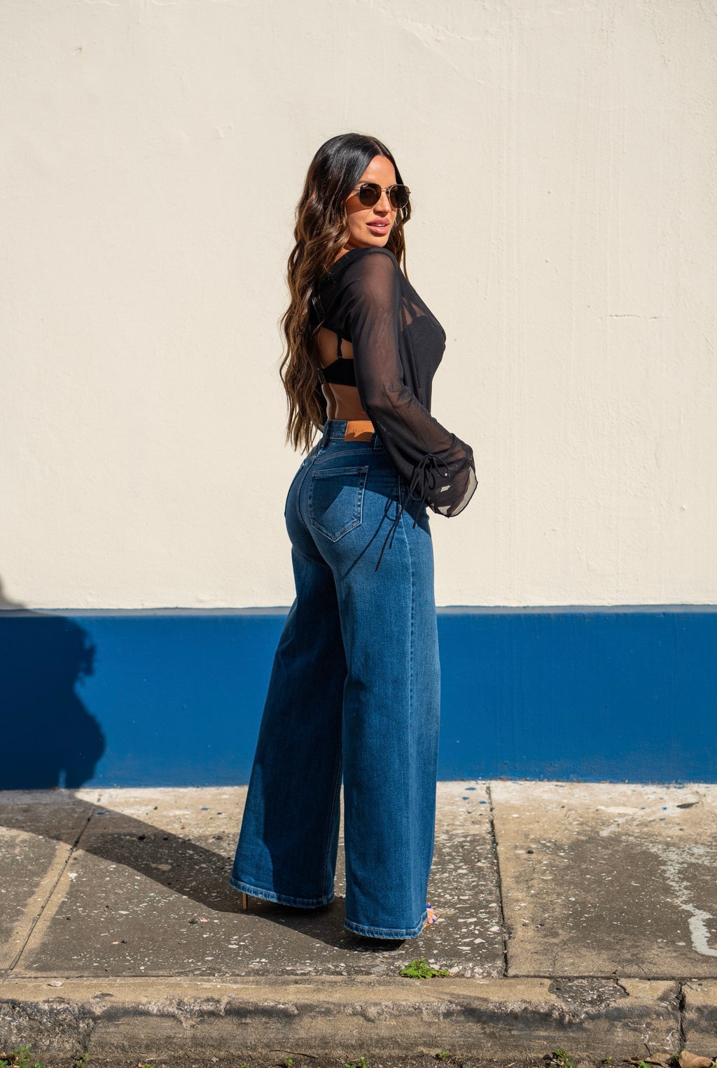 Dark Denim Wide Leg Jean