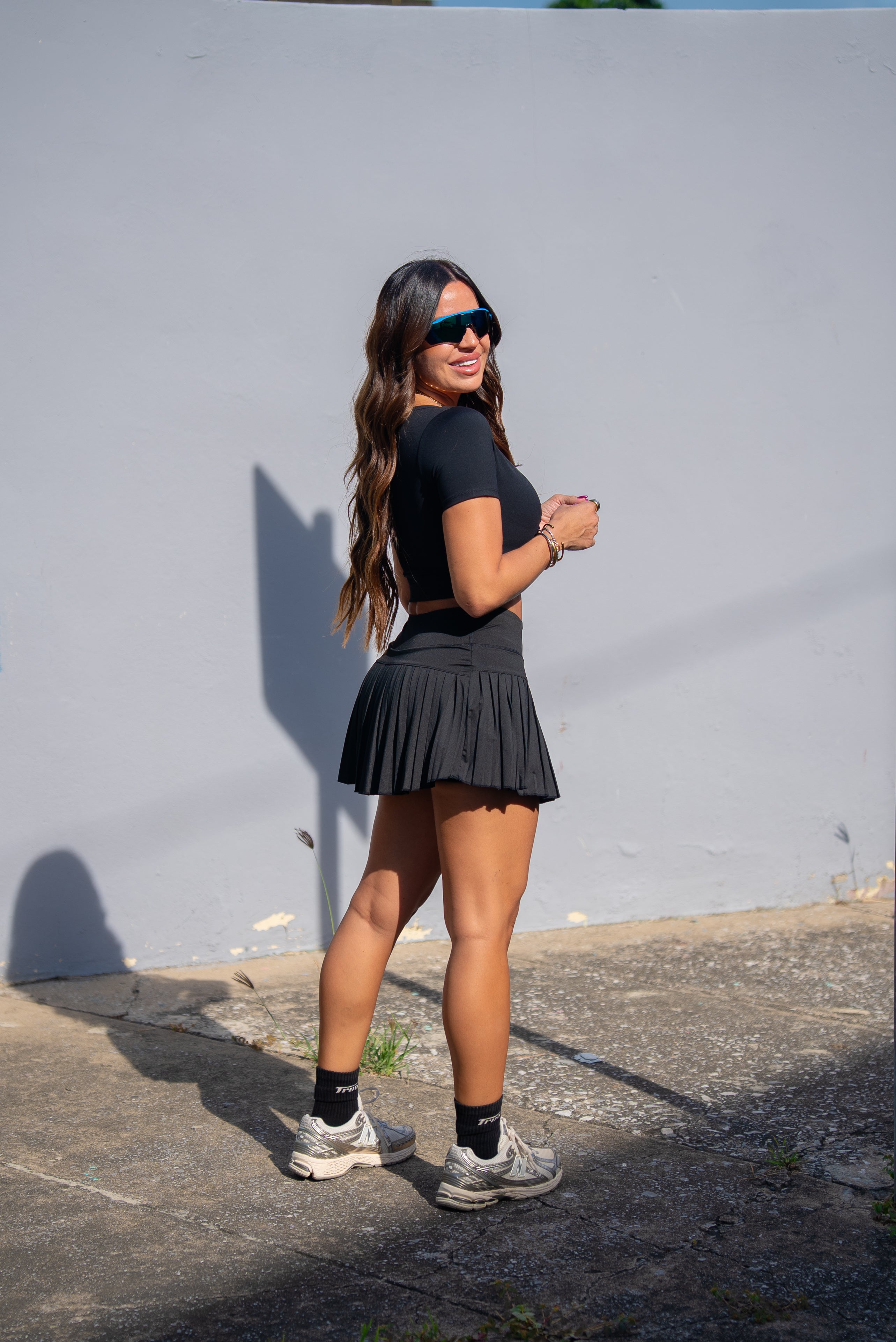 Black Tennis Mini Skort Set