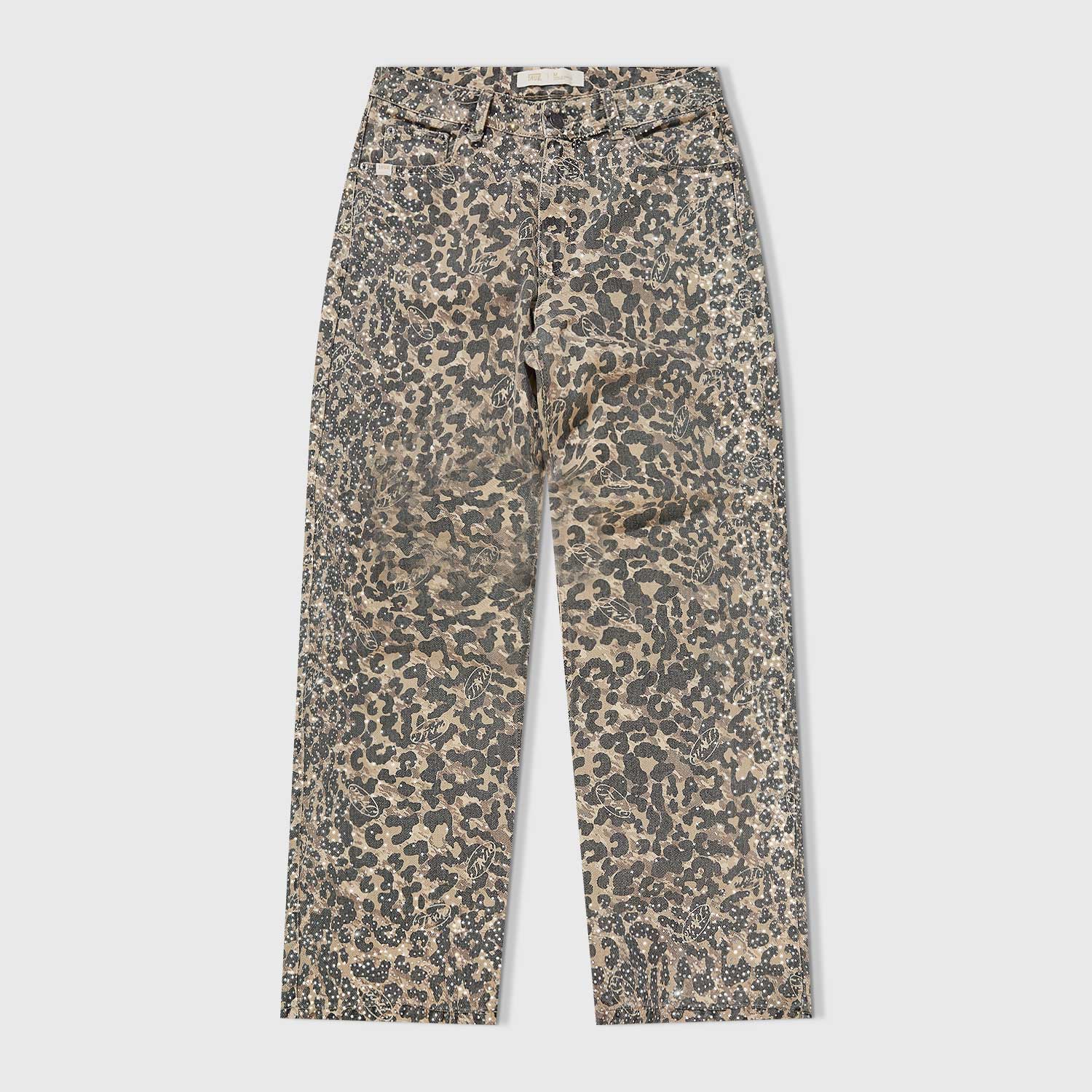 TRUE Leopard Wide Leg Jeans - Camel