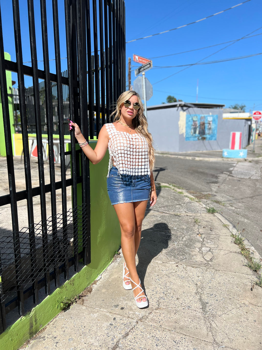 Silver Denim Mini