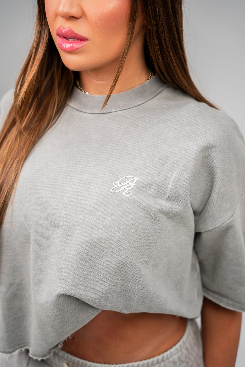 PURE Light Grey Crop Top Shirt
