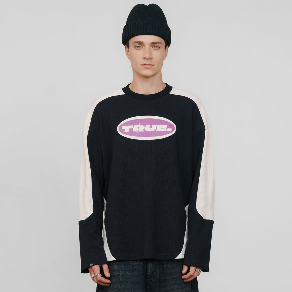 TRUE Waffer Long Sleeve Tee - Black
