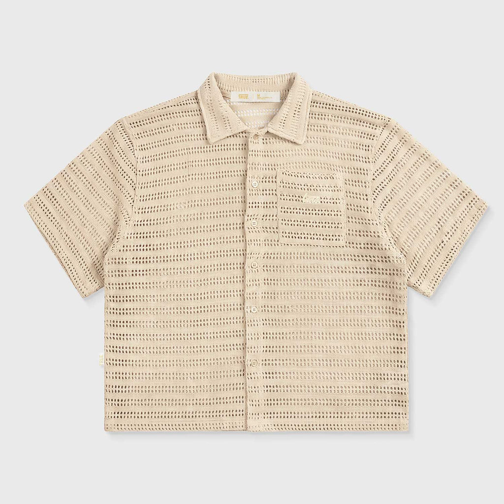 True Textured Boxy Shirt - Camel