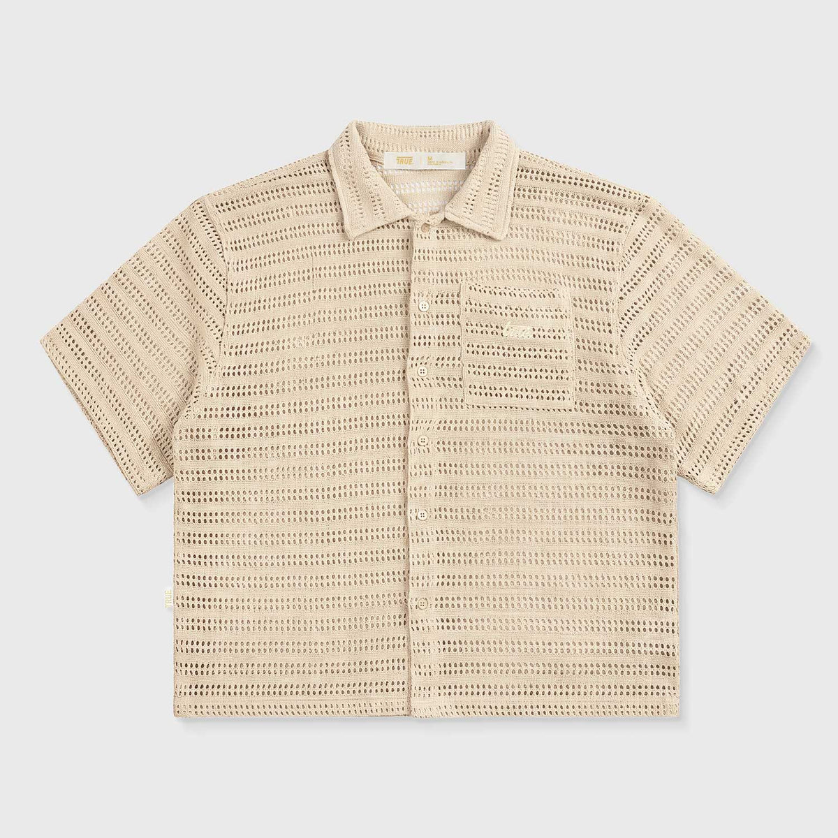 True Textured Boxy Shirt - Camel
