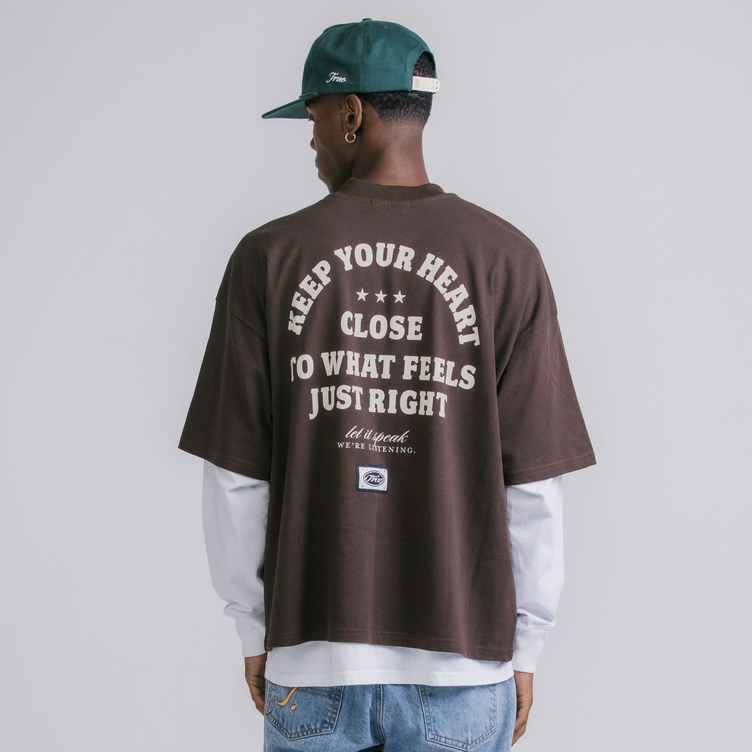 TRUE Heart Boxy Tee - Brown