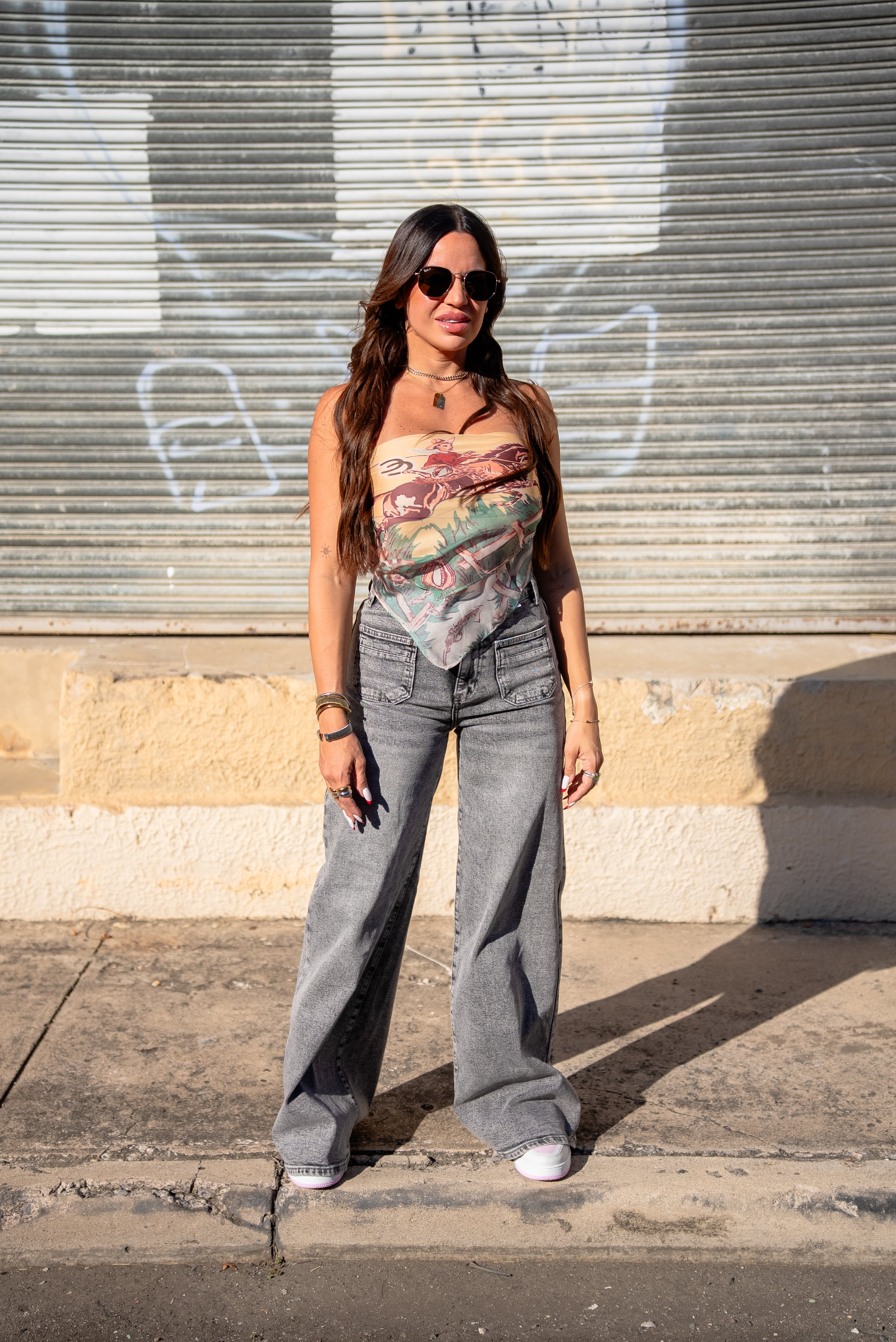 Grey Stone HW Wide Leg Jean