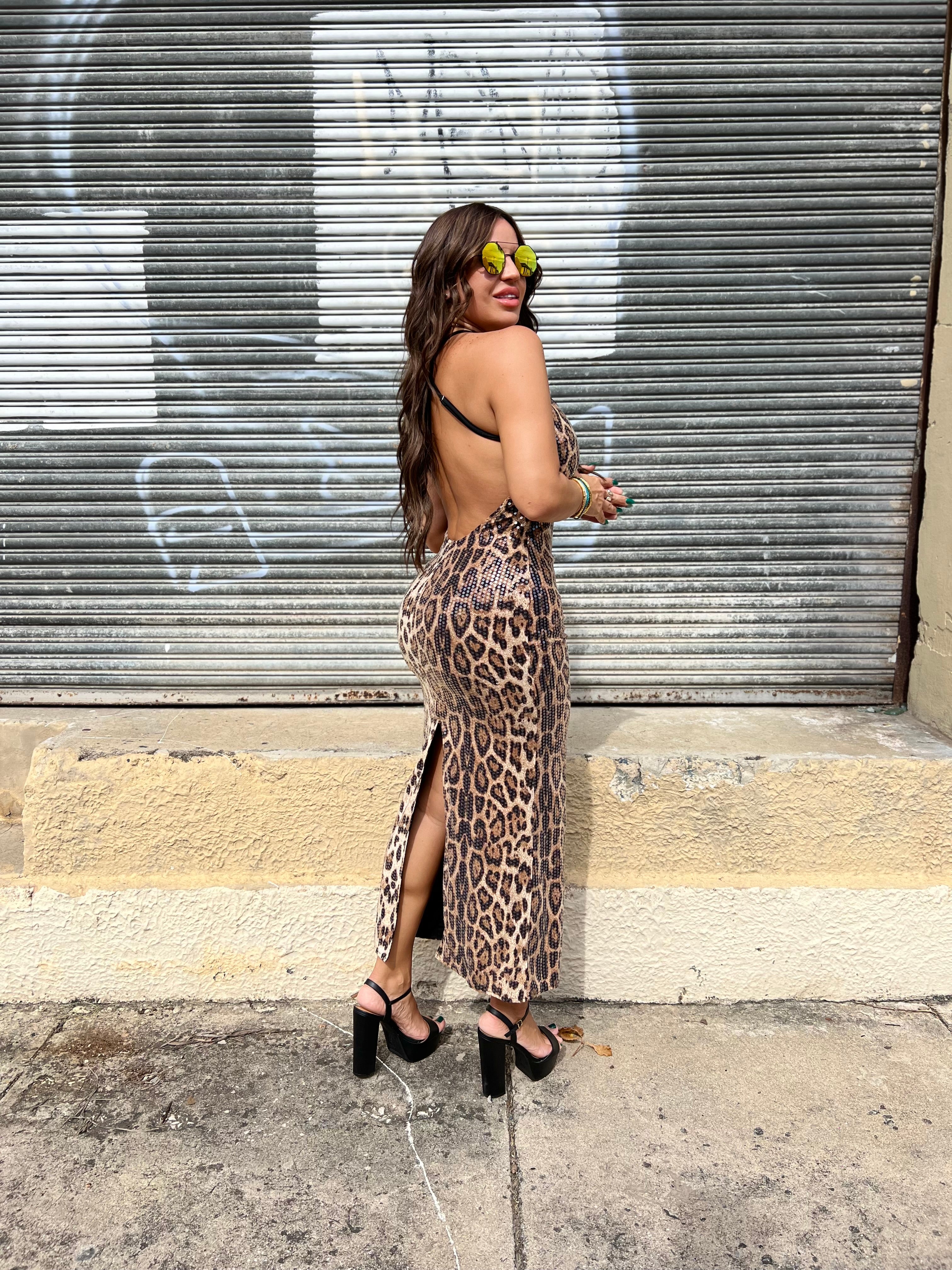 Leopard Sequin Maxi