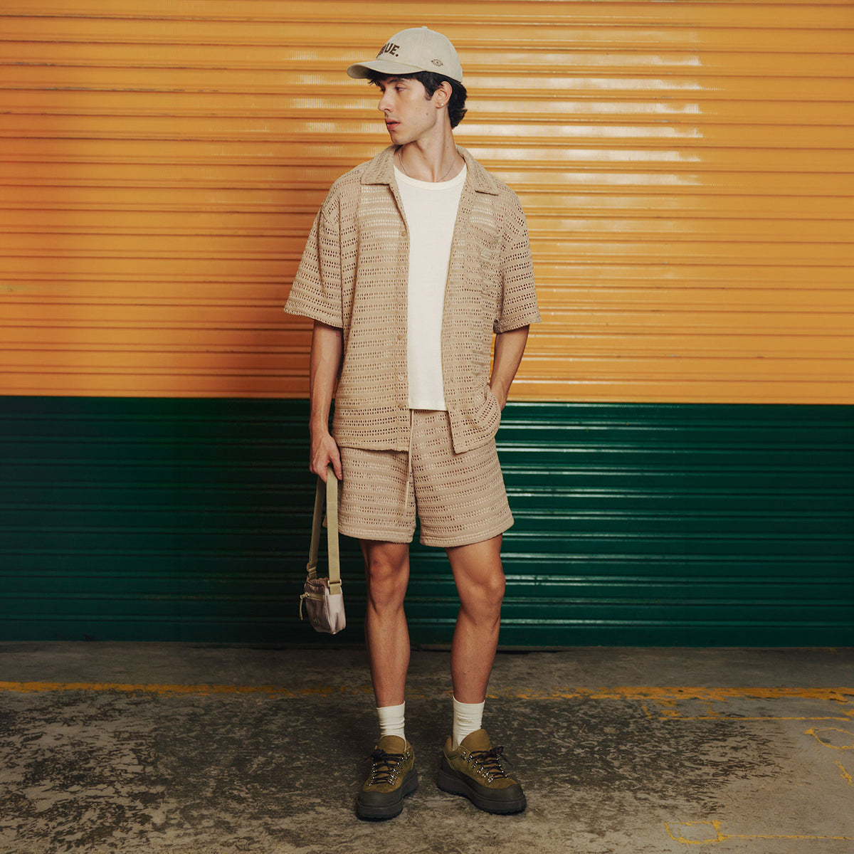 True Textured Boxy Shirt - Camel