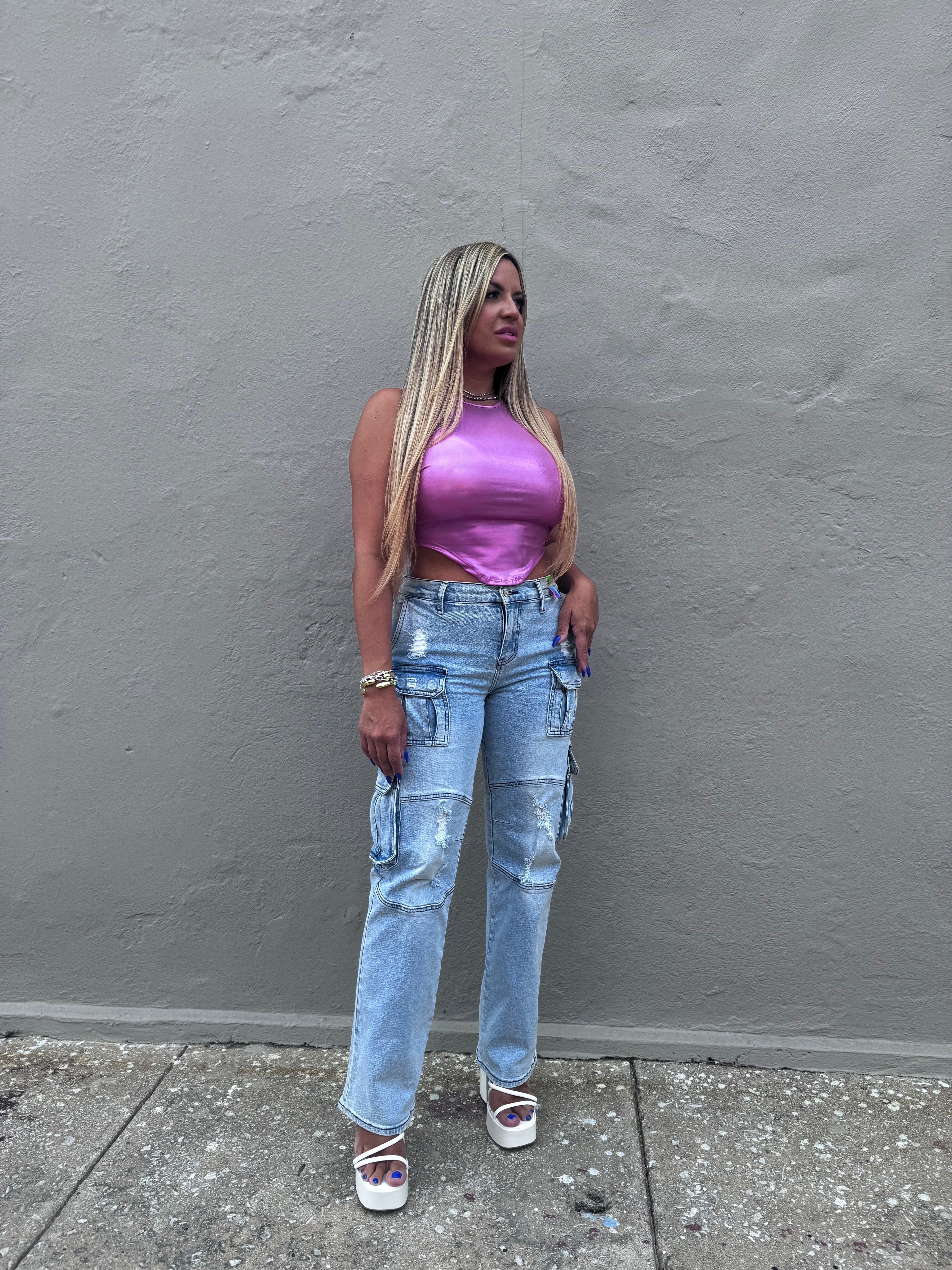 Metallic Pink Top