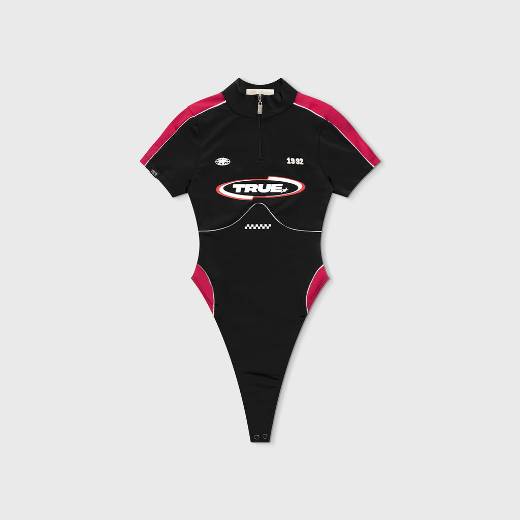 TRUE Racing Open Back LS Bodysuit - Black