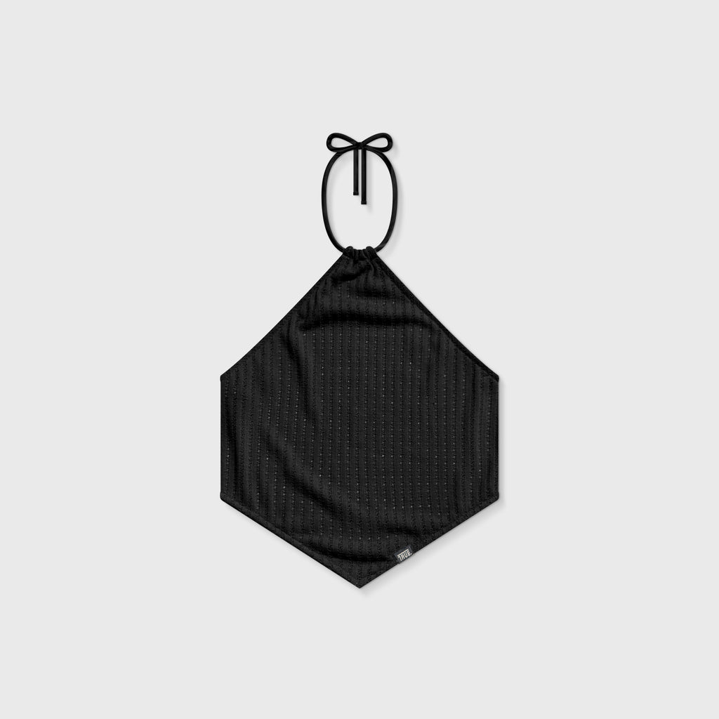 True Textured Halter Top - Black