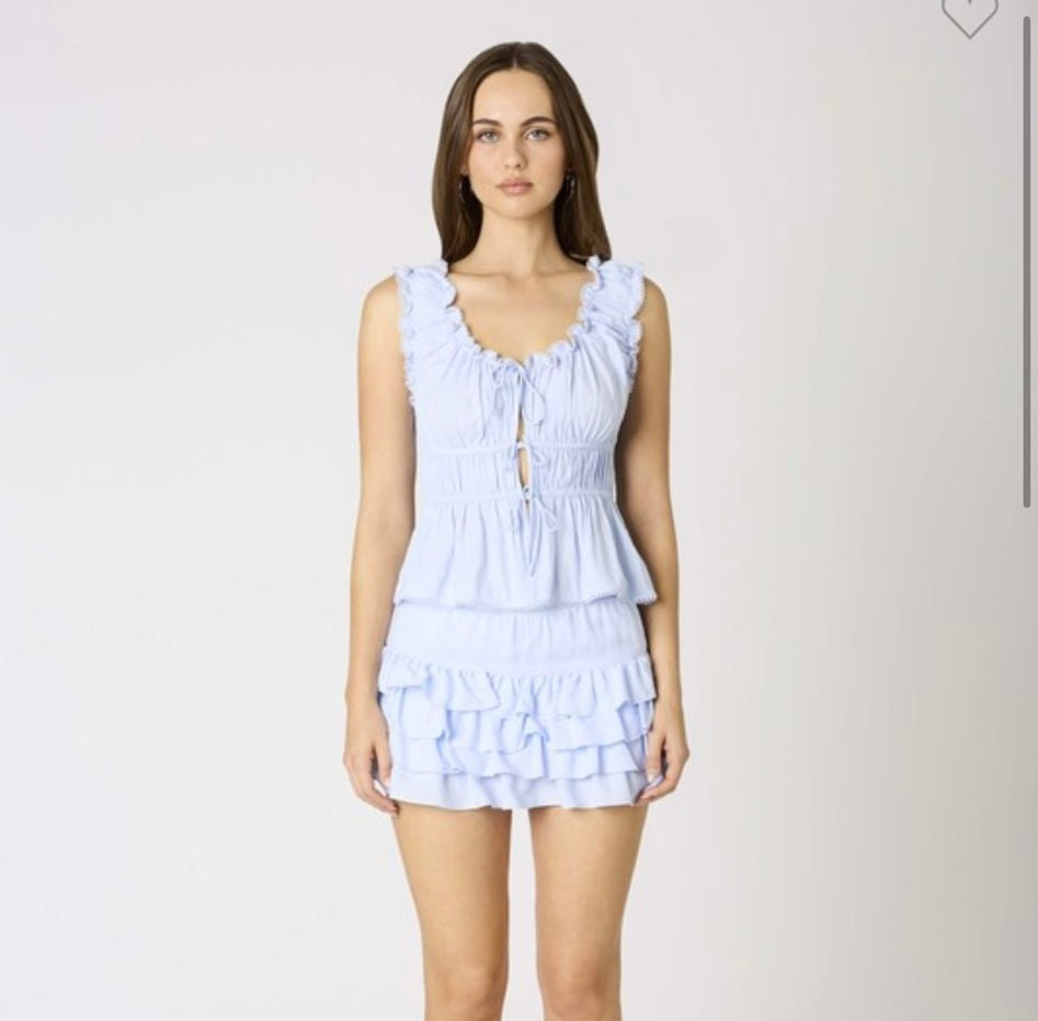 Baby Blue Front Tie Top