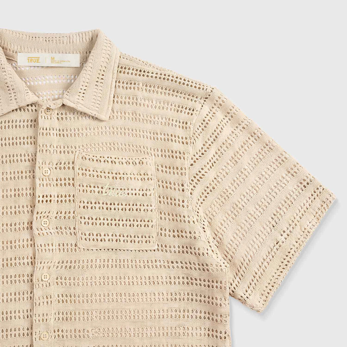 True Textured Boxy Shirt - Camel