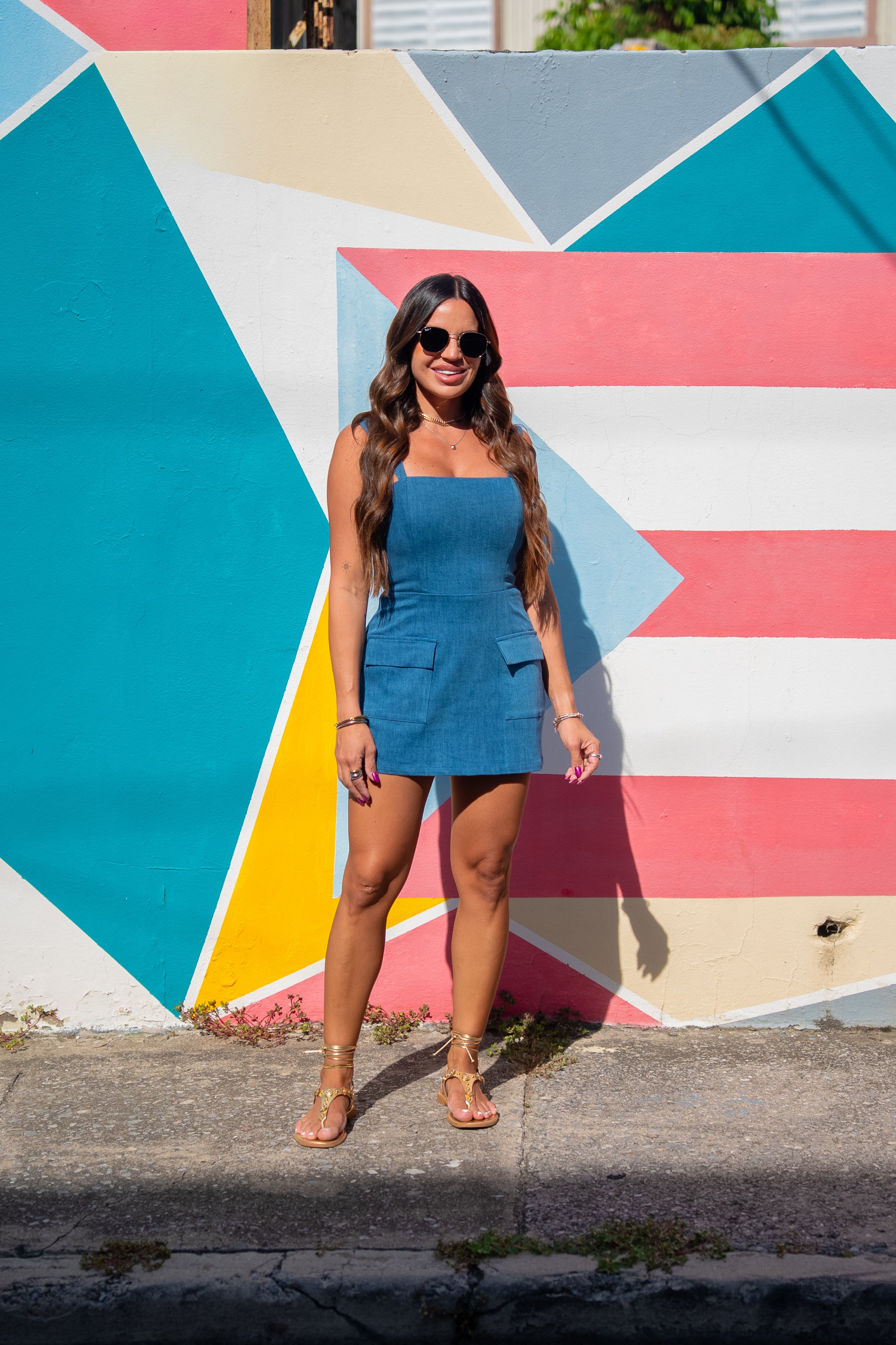 Medium Denim Pocket Romper