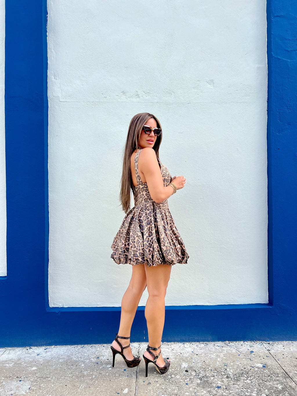 Leopard Bubble Mini Dress