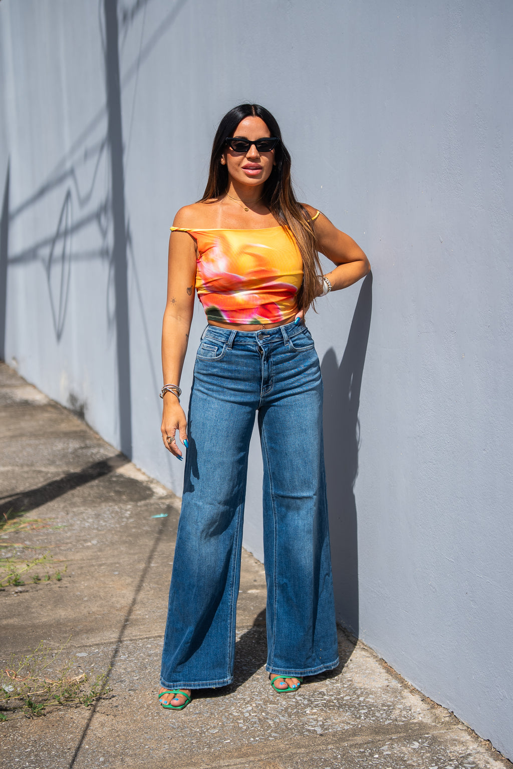 CELLO Dark Denim Wide Leg Jean
