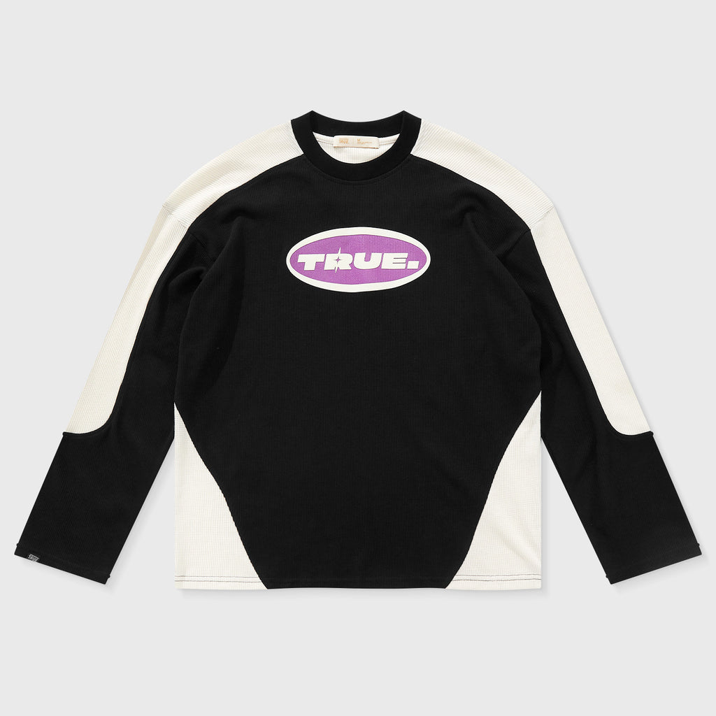 TRUE Waffer Long Sleeve Tee - Black