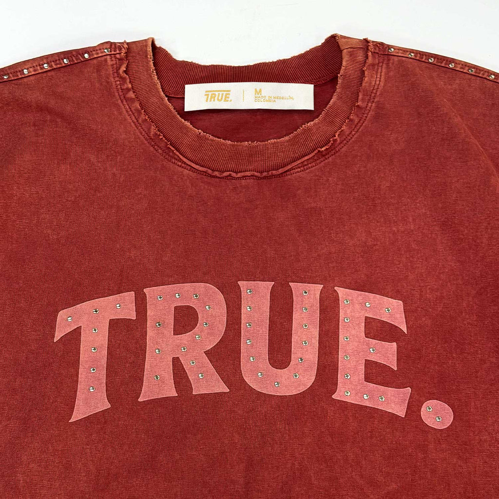 True Latino Vintage Boxy Tee - Burgundy