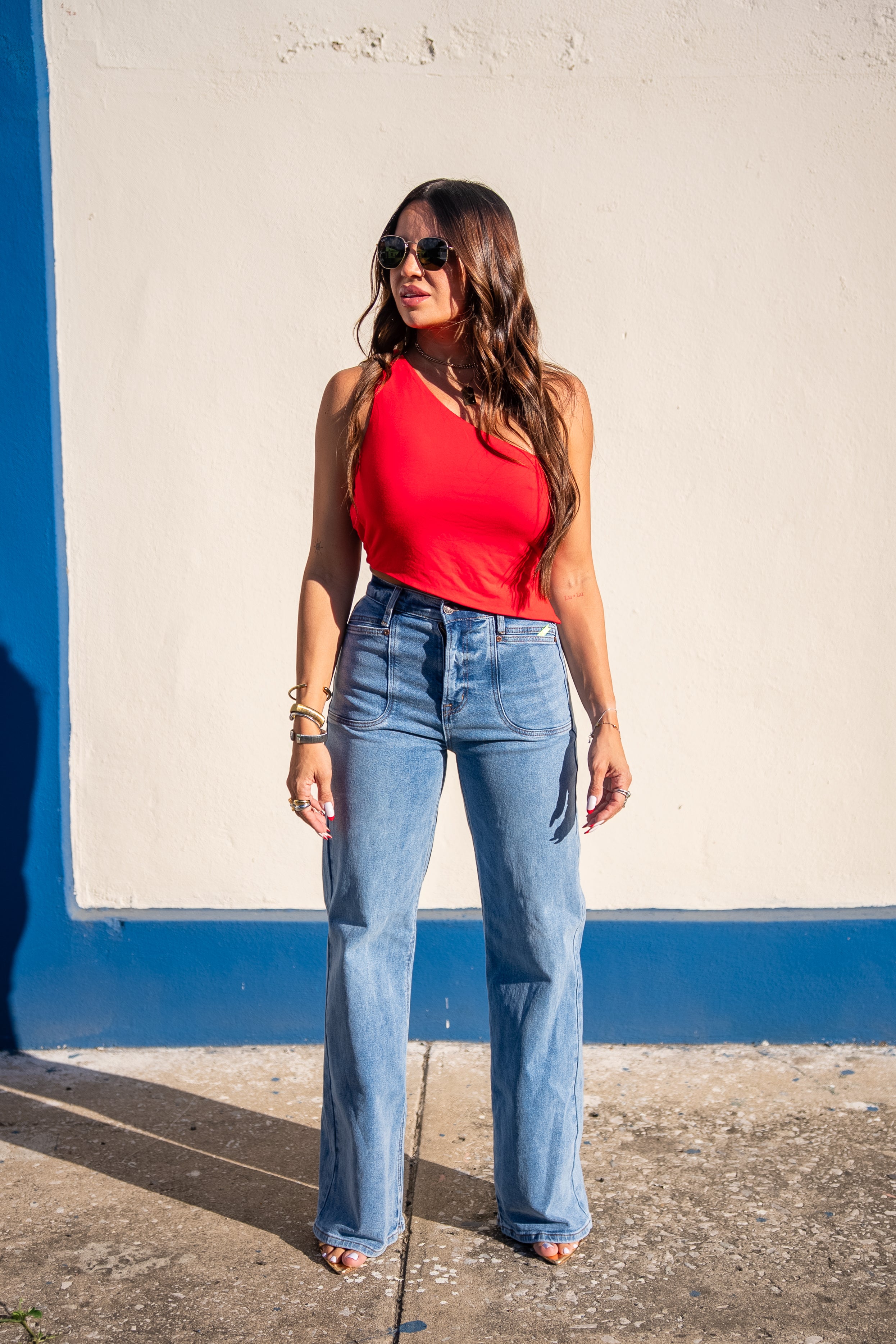 Vibrant High Waist Wide Leg Jean