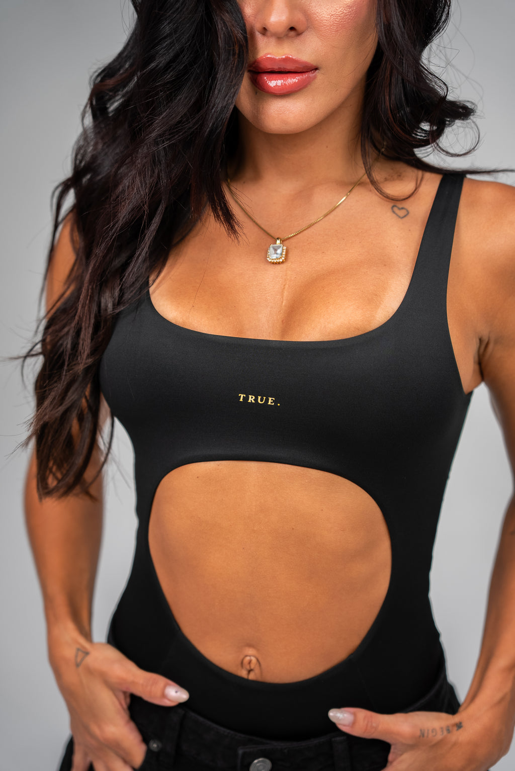 TRUE Cutout Bodysuit - Black