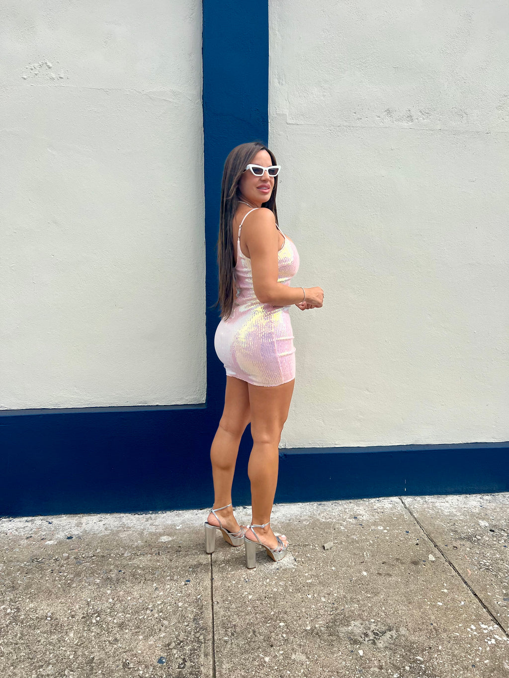 White Bunny Sequin Dress