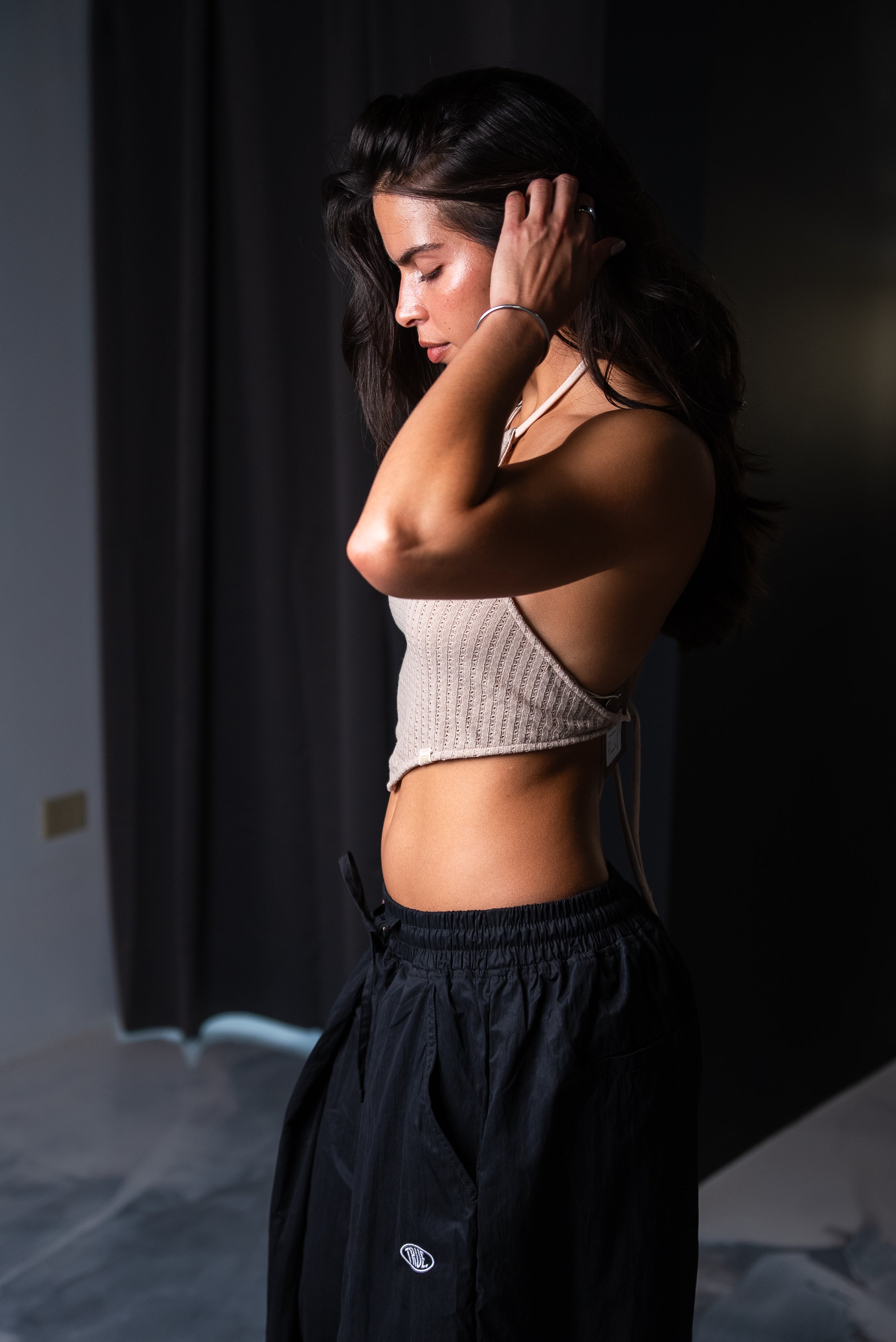 True Textured Halter Top - Camel