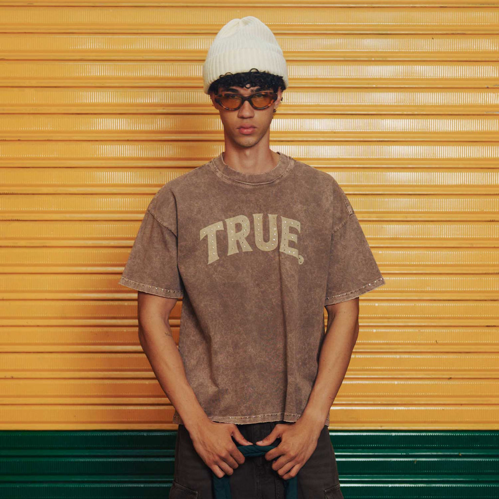 True Latino Vintage Boxy Tee - Brown
