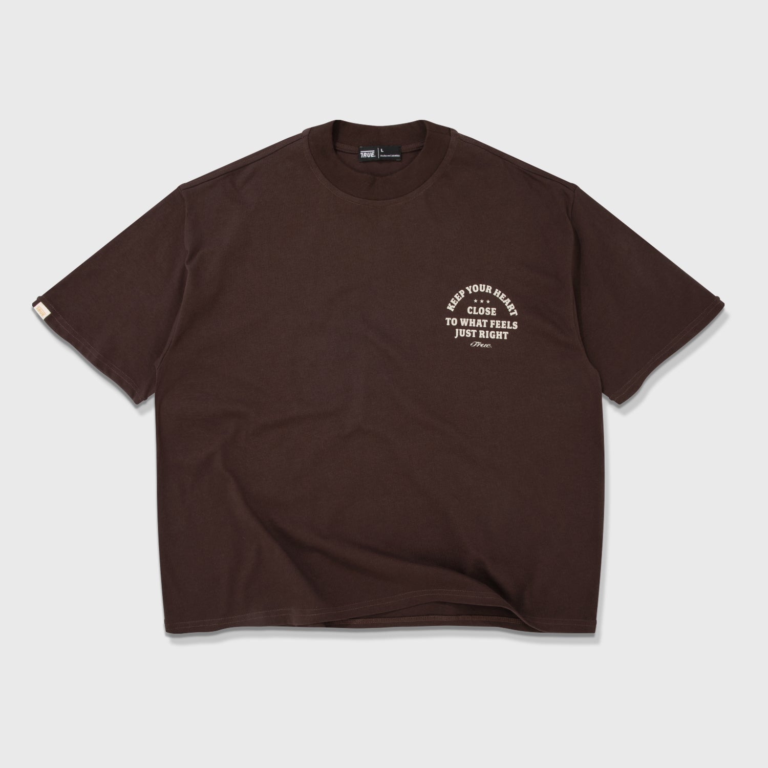 TRUE Heart Boxy Tee - Brown