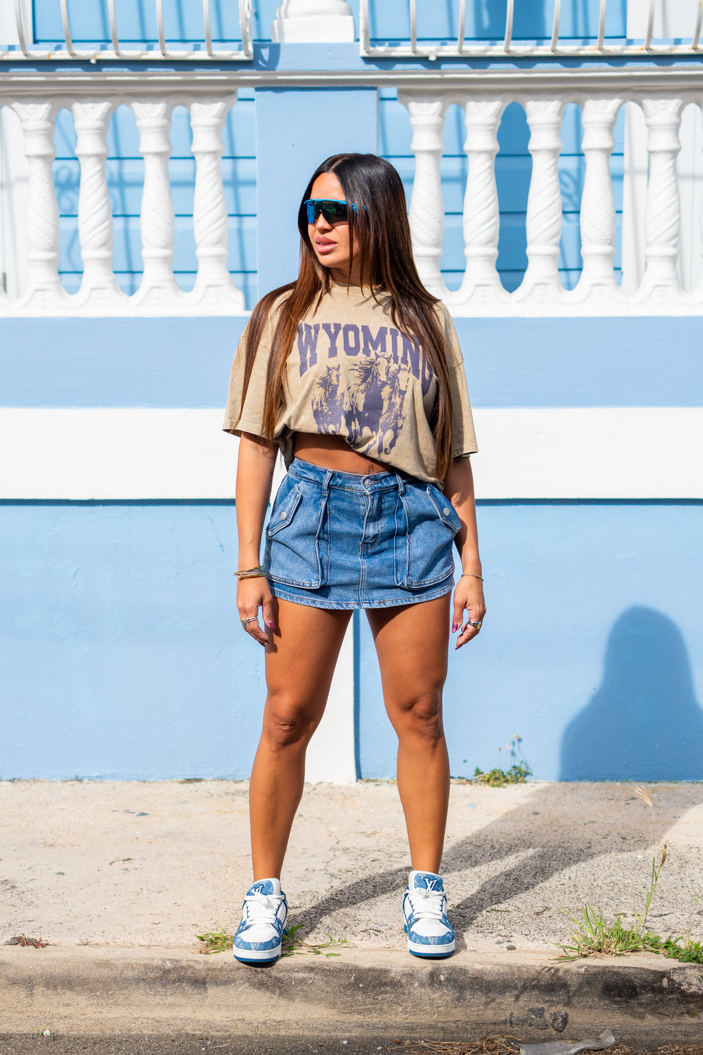 Pocket Denim Mini Skort