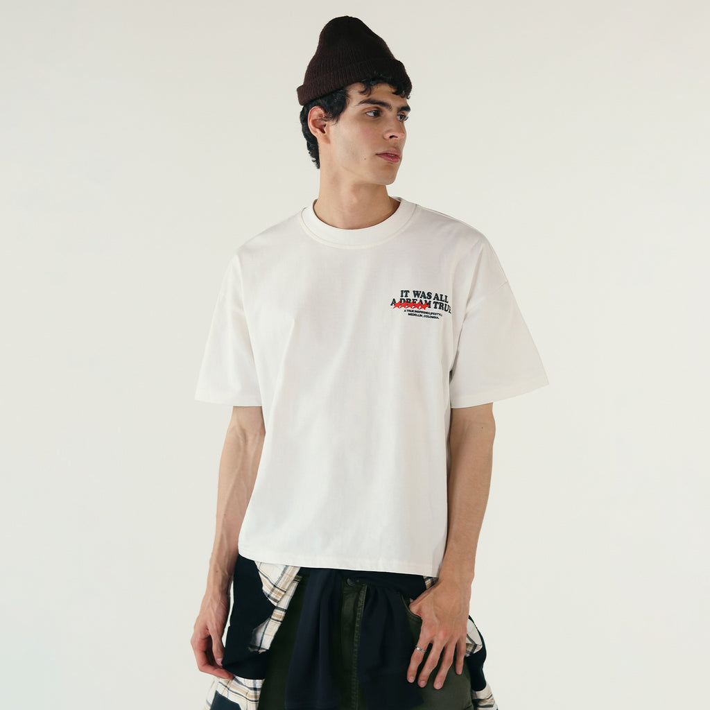 TRUE Dreams Boxy Tshirt - Cream