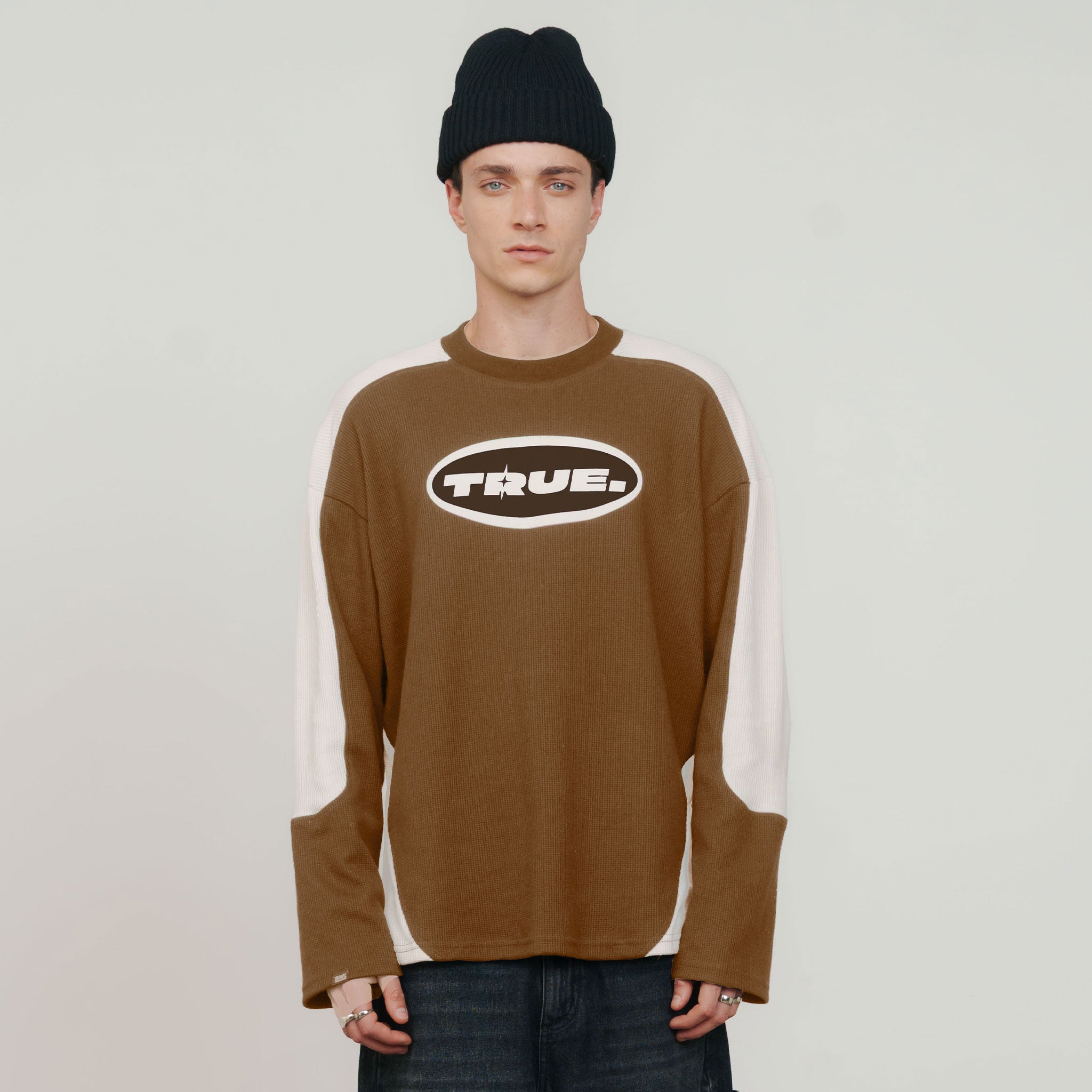 TRUE Waffer Long Sleeve Tee - Brown