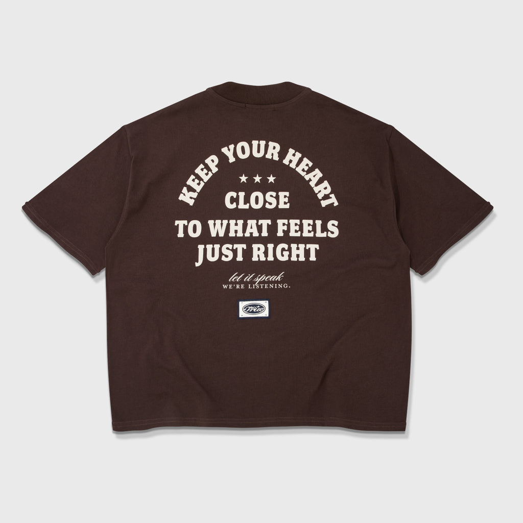 TRUE Heart Boxy Tee - Brown
