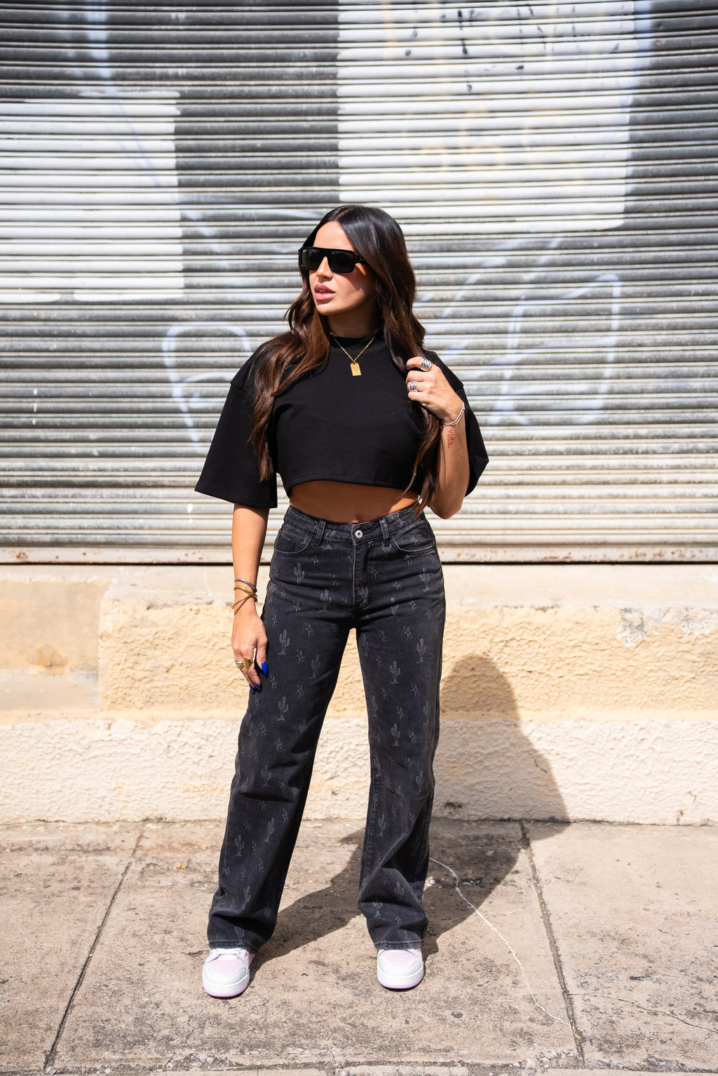 Black Denim Cactus Jean