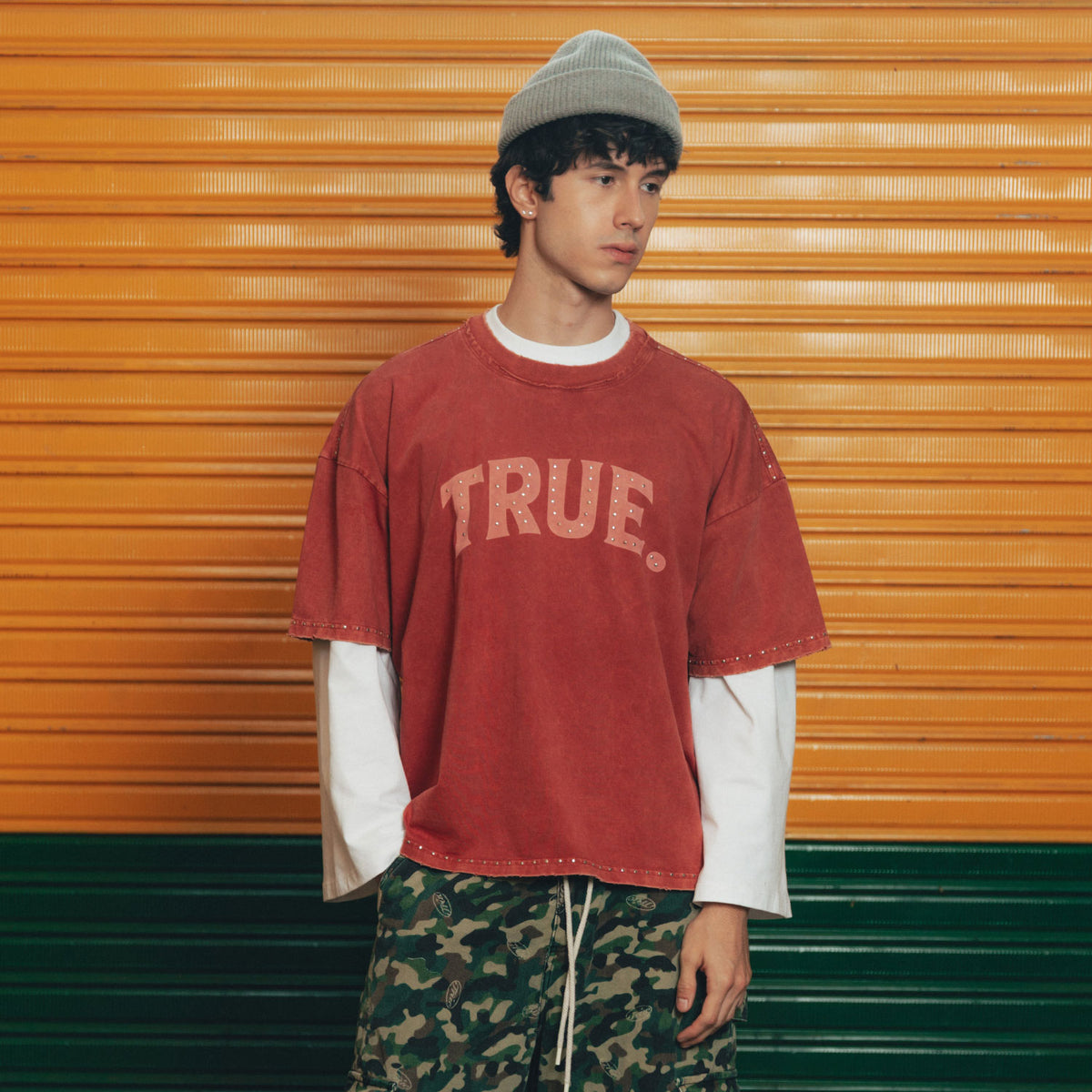 True Latino Vintage Boxy Tee - Burgundy