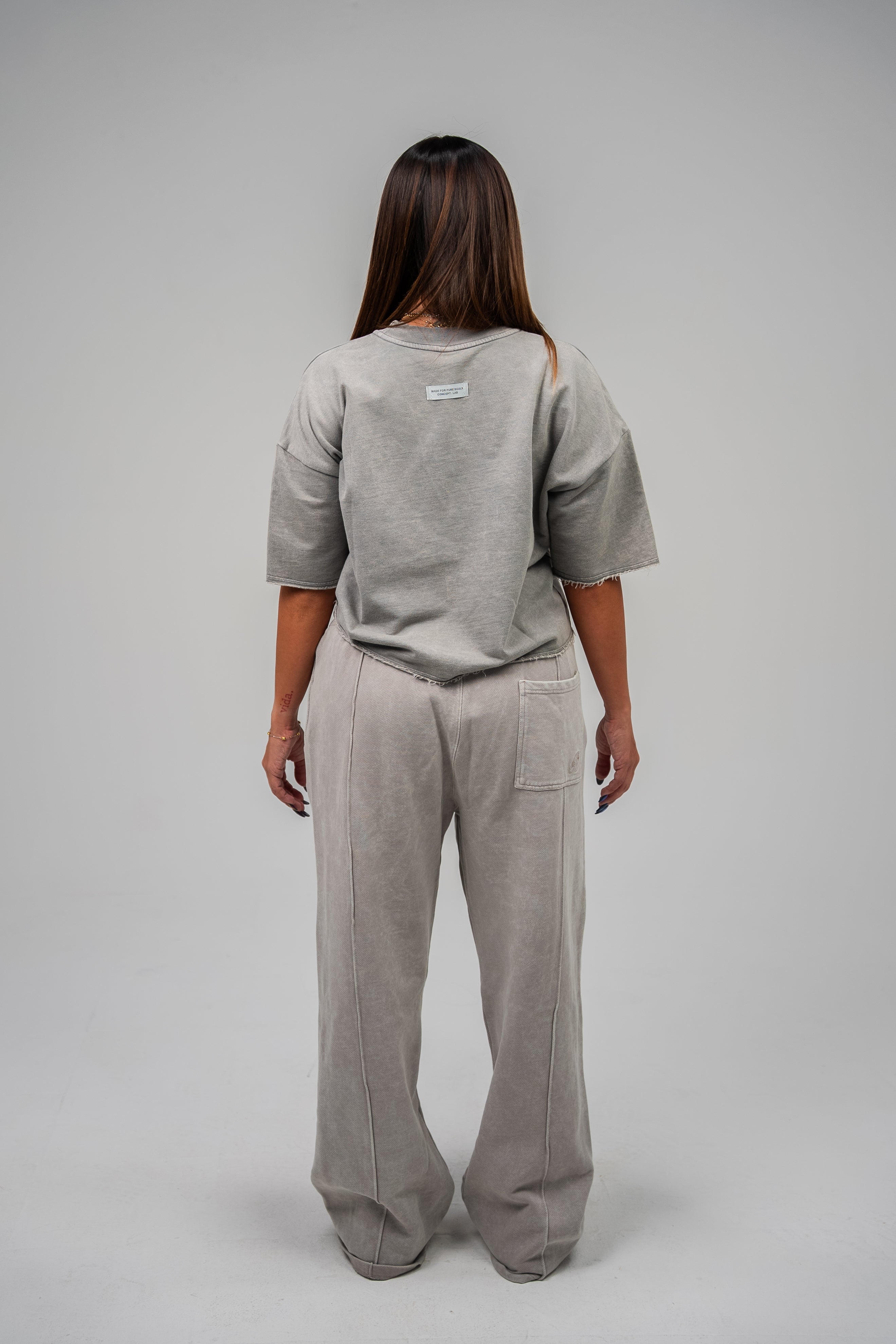 PURE Light Grey Crop Top Shirt