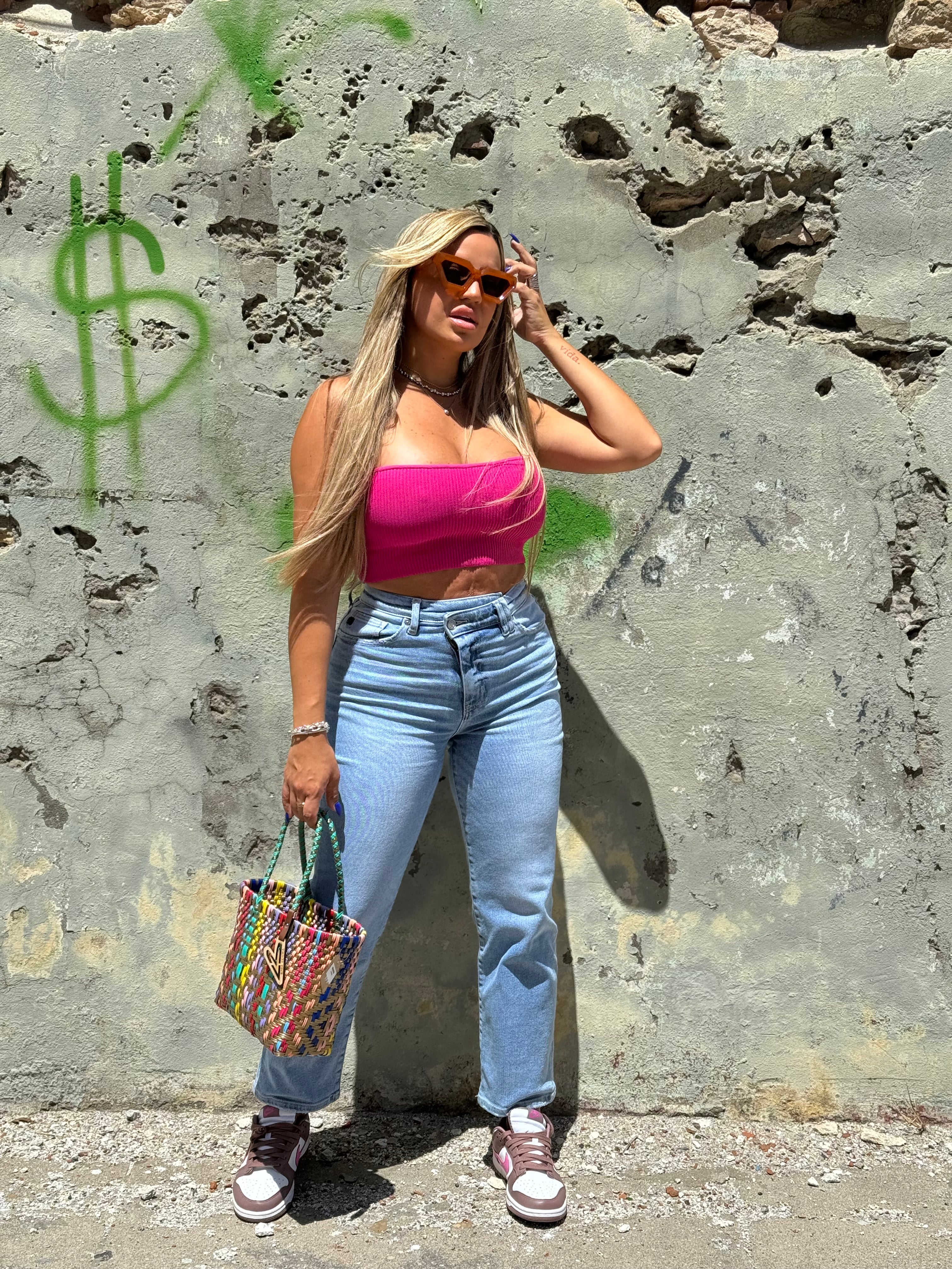 Hot Pink Bandeau Top