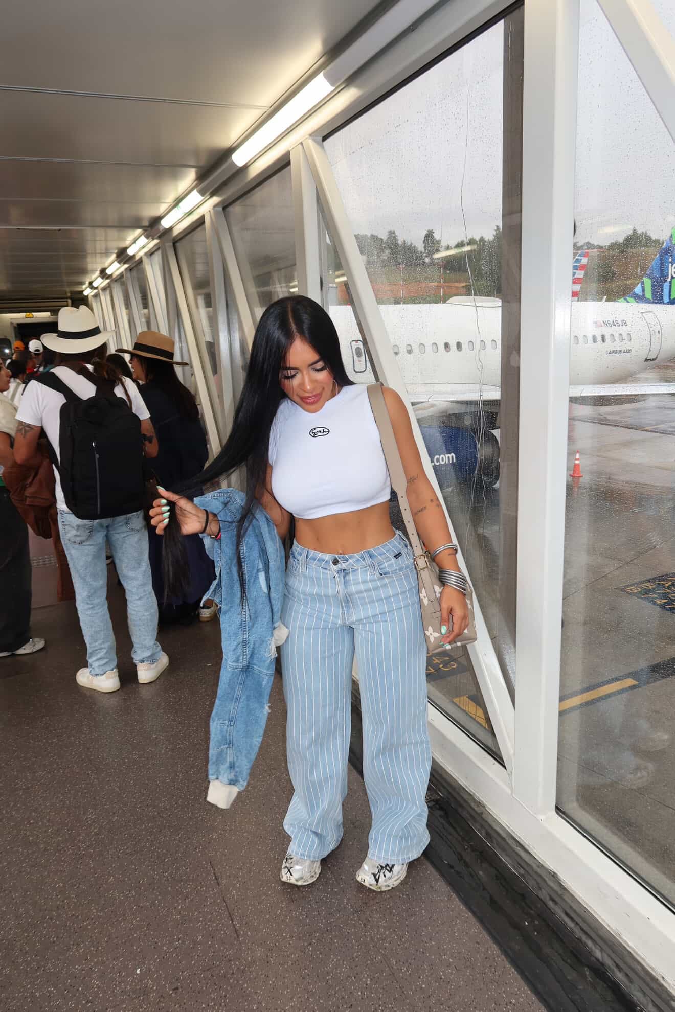 White Stripes Wide Leg Jean