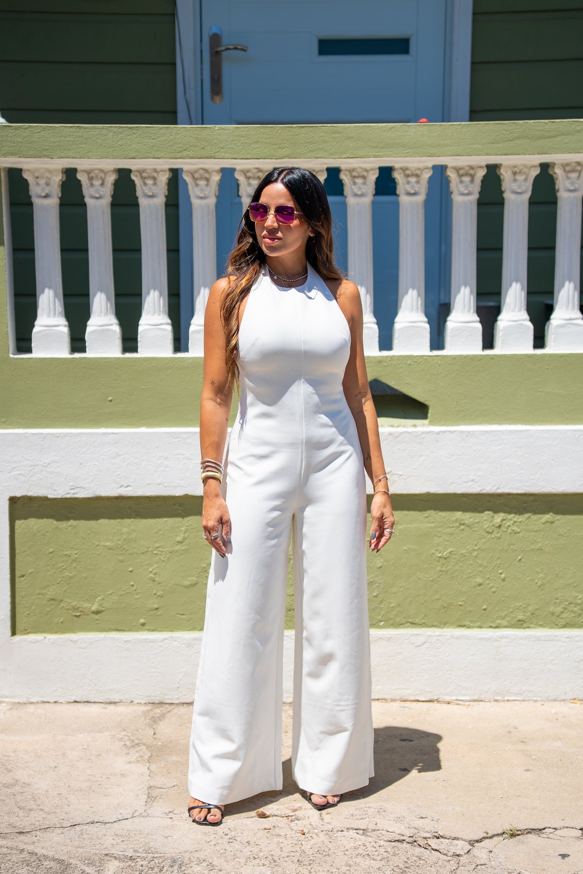 White Wide Leg Jumpsuit