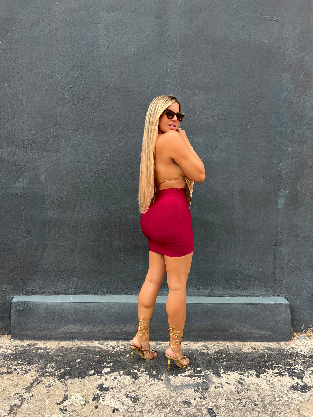 Wine Bandage Skirt