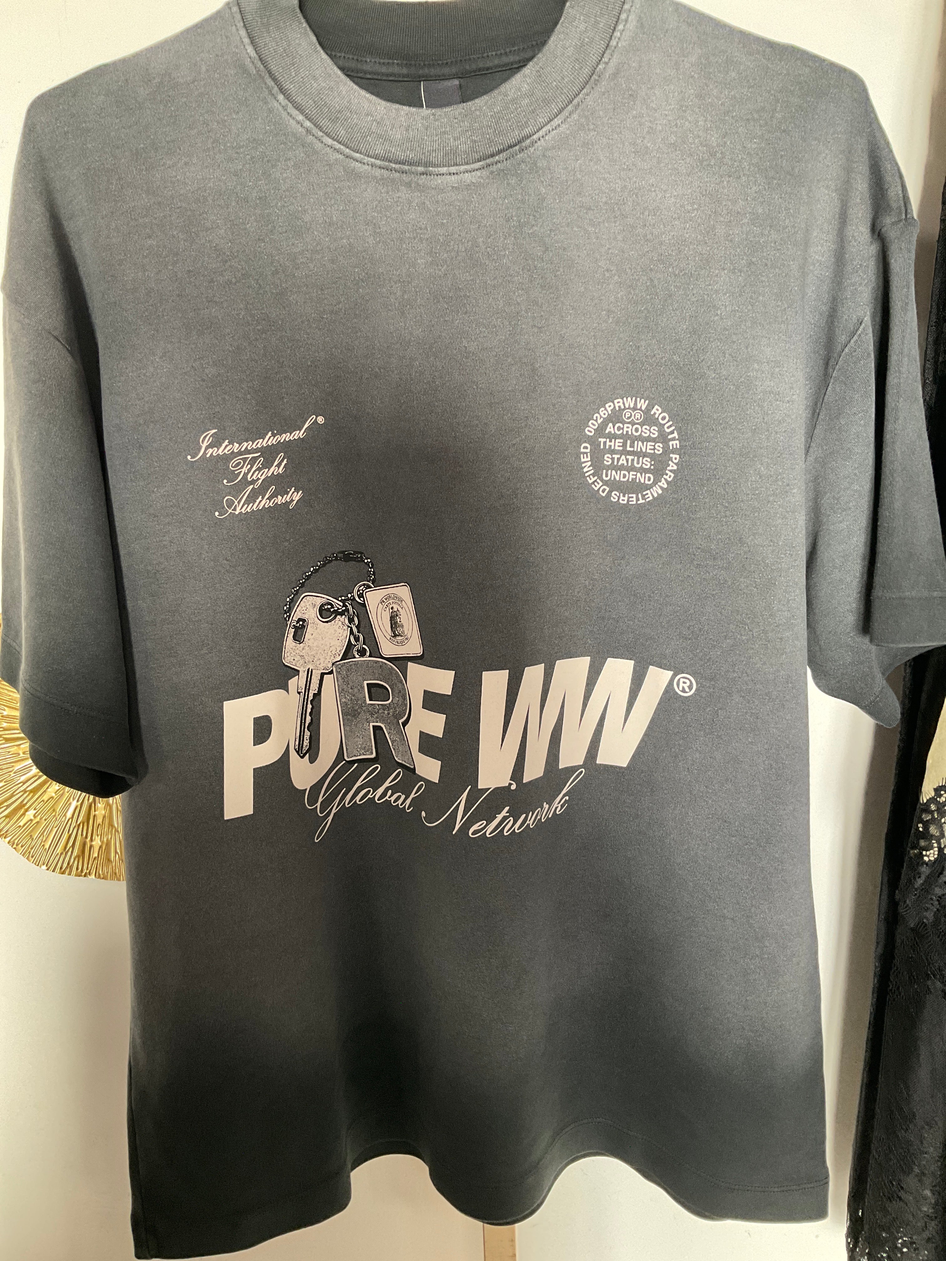 PURE Across The Lines Washed Black Key TShirt