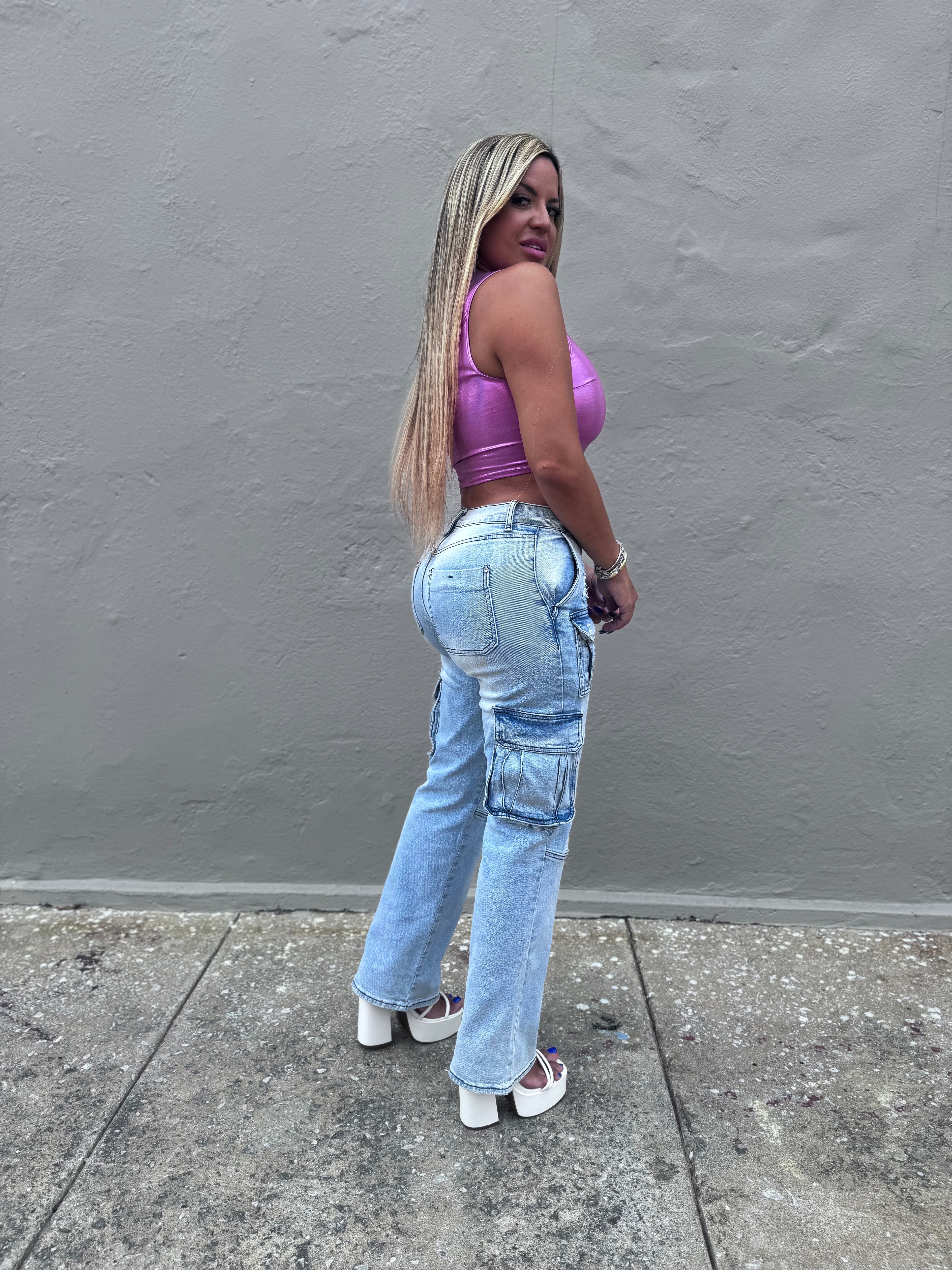 Metallic Pink Top