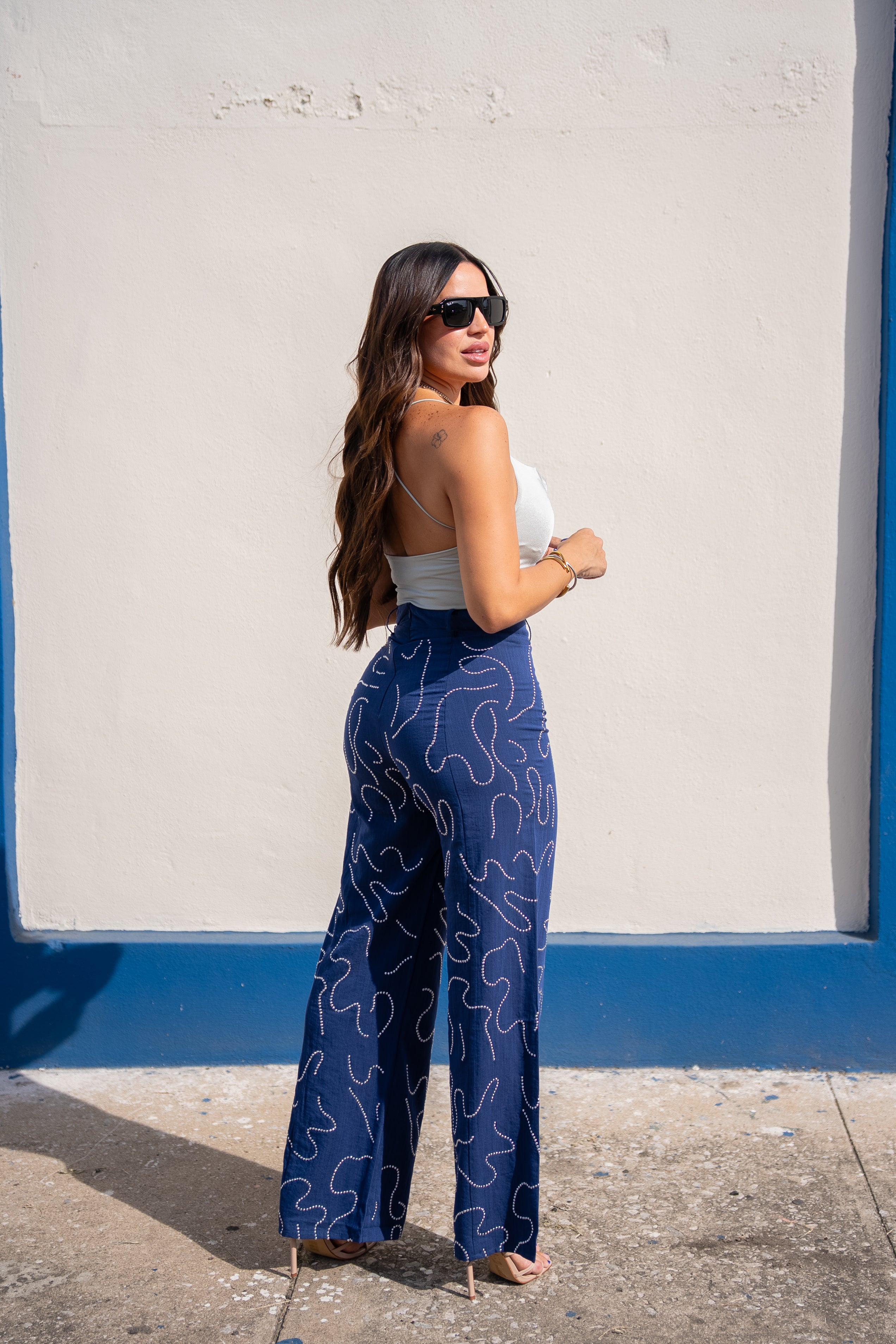 Silver Spaghetti Strap Top