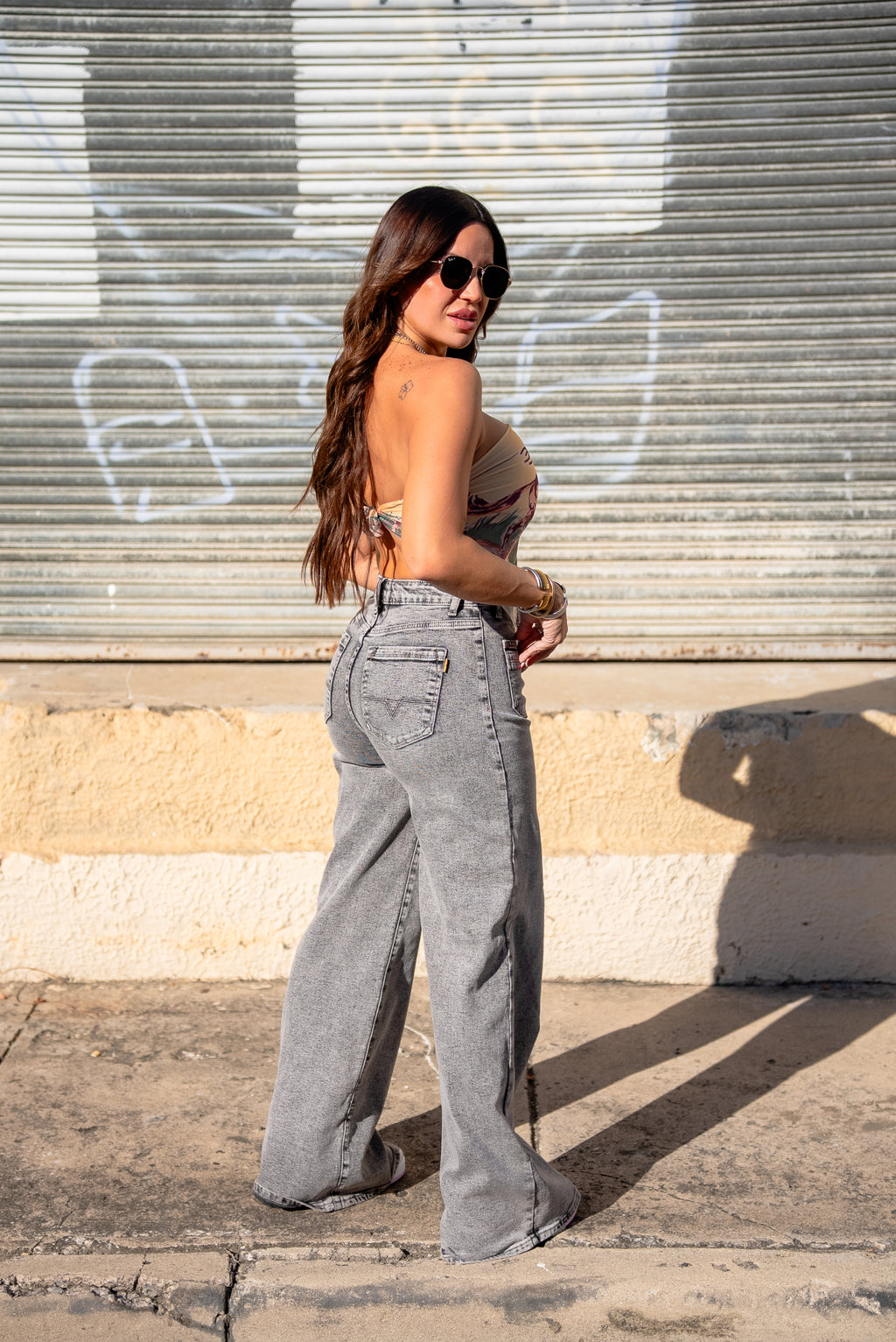 Grey Stone HW Wide Leg Jean