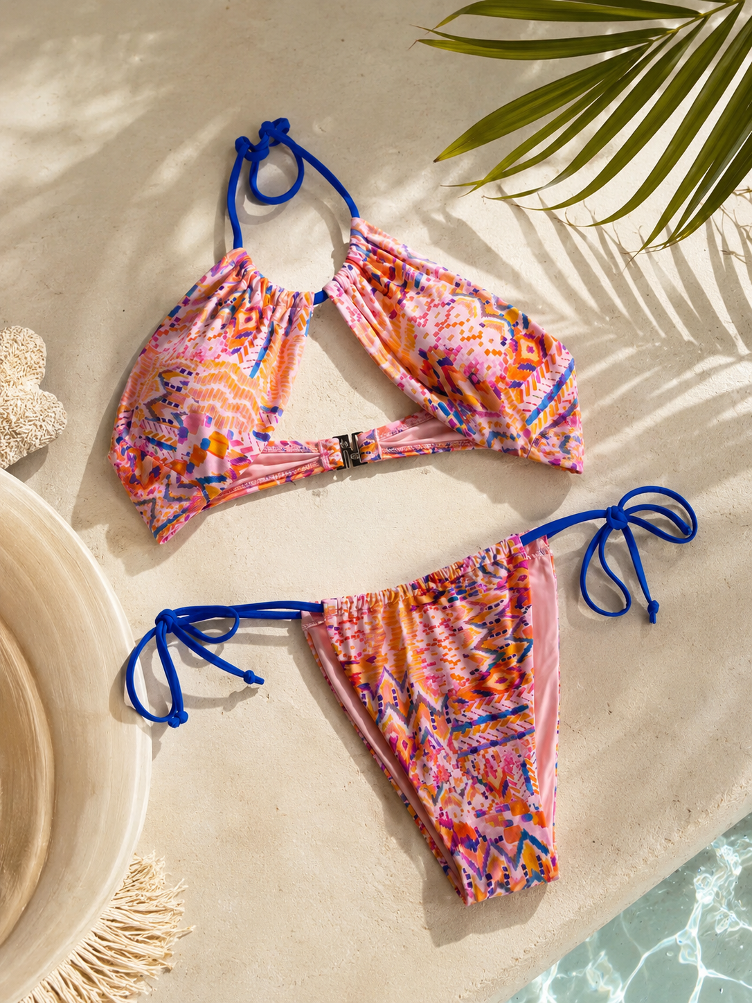 Pink/Blue Ties Bikini