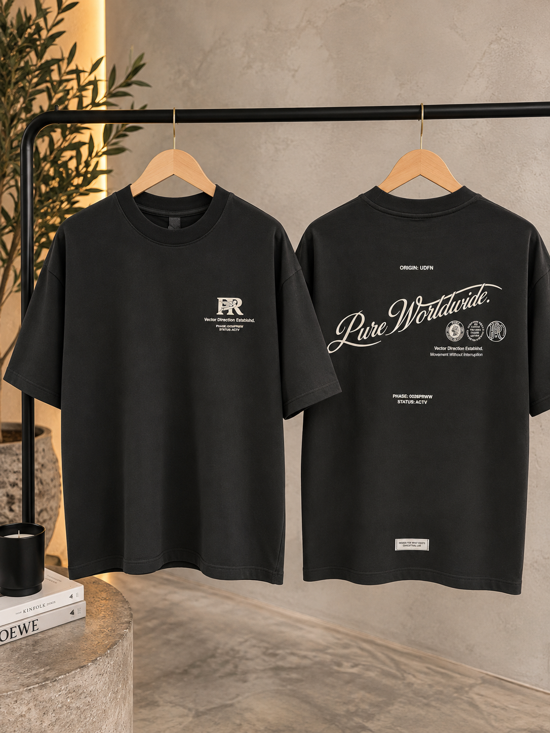 PURE Across The Lines Black Pure Worldwide TShirt