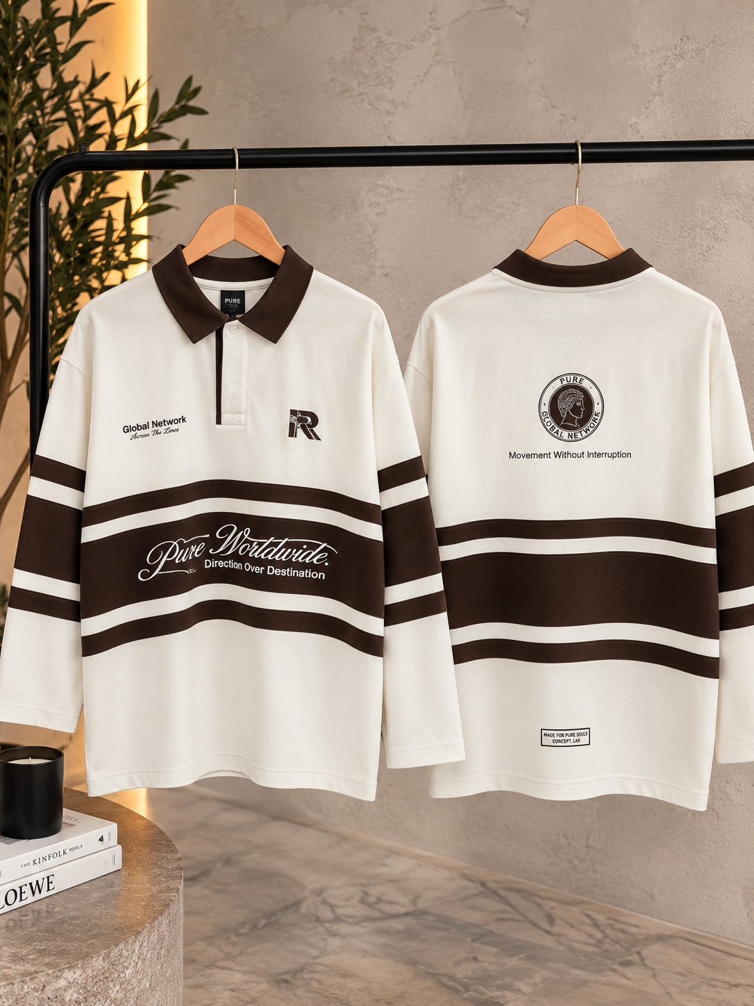 PURE Across The Lines Ivory Polo