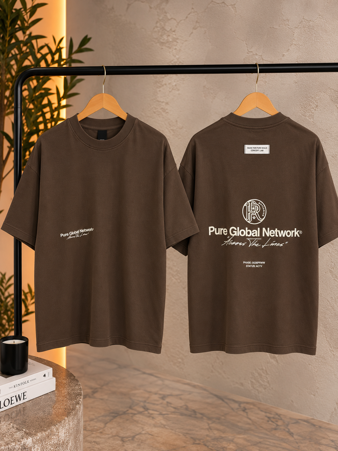 PURE Across The Lines Brown Tshirt